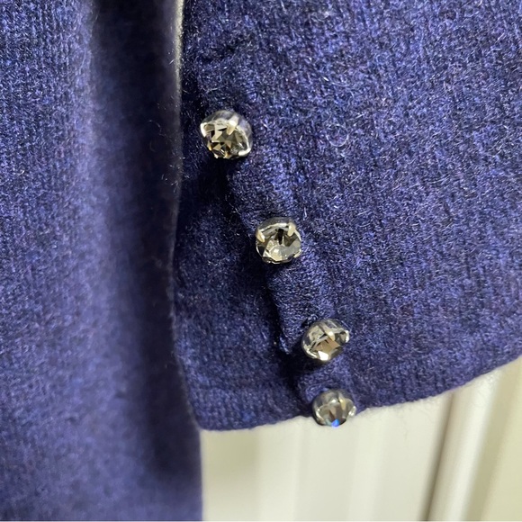 Eric Bompard super soft 100% Cashmere purple dress with jeweled buttons size M - Picture 6 of 7